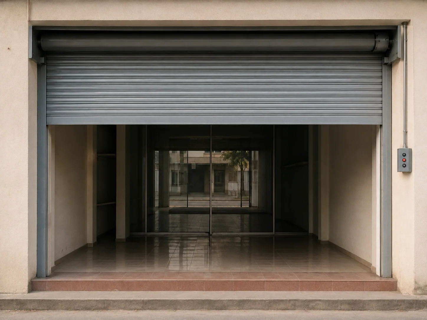 Motorised Rolling Shutters fabricated by Sree Balaganesh Iron Works, Madurai